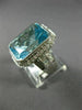 EXTRA LARGE 21.26CT DIAMOND & AAA BLUE TOPAZ 18KT WHITE GOLD 3D ENGAGEMENT RING