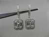 ESTATE LARGE .86CT DIAMOND 18KT WHITE GOLD 3D CLASSIC LEVERBACK HANGING EARRINGS