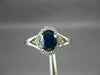 ESTATE 1.15CT DIAMOND & AAA SAPPHIRE 14K WHITE GOLD CLASSIC OVAL ENGAGEMENT RING