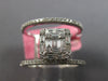 LARGE .76CT WHITE DIAMOND 18KT WHITE GOLD 3D ROUND & BAGUETTE ANNIVERSARY RING