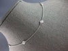 ESTATE LARGE .47CT DIAMOND 14KT WHITE GOLD ROUND BEZEL BY THE YARD LOVE NECKLACE