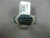 ESTATE 2.75CT WHITE & BLUE DIAMOND 14KT WHITE GOLD 3D MULTI ROW ANNIVERSARY RING