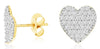 .70CT DIAMOND 14KT YELLOW GOLD ROUND CLASSIC PAVE HEART SHAPE LOVE STUD EARRINGS