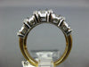 WIDE 1.36CT DIAMOND 14KT 2 TONE GOLD ROUND & BAGUETTE MULTI ROW ANNIVERSARY RING