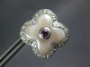 .50CT DIAMOND AAA PINK SAPPHIRE & MOTHER OF PEARL 14K WHITE GOLD EARRINGS #27288