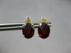 ESTATE 2.50CT DIAMOND & AAA GARNET 14KT YELLOW GOLD CLASSIC FLOWER STUD EARRINGS