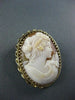 ANTIQUE LARGE 14KT YELLOW HAND CARVED LADY SHELL CAMEO PENDANT & BROOCH #22104