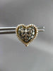 ESTATE 1.03CT FANCY DIAMOND FLOATING HEART 14K ROSE & BLACK GOLD CLIPON EARRINGS
