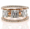 1.03CT DIAMOND 18KT WHITE & ROSE GOLD 3D ROUND & BAGUETTE SQUARE MULTI BAND RING