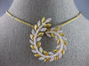 EXTRA LARGE 2.25CT DIAMOND 14KT YELLOW GOLD MULTI LEAF CRISS CROSS LOVE NECKLACE