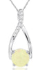.90CT DIAMOND & AAA OPAL 14K WHITE GOLD INFINITY TEAR DROP LOVE FLOATING PENDANT