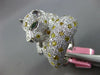 8.58CT WHITE & CANARY DIAMOND & EMERALD 18K WHITE GOLD HAPPY JAGUAR PANTHER RING