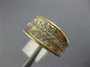 LARGE 1.0CT DIAMOND 14KT YELLOW GOLD 3D ROUND & BAGUETTE 3 ROW ANNIVERSARY RING
