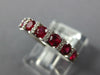 ESTATE 0.96CT DIAMOND & AAA RUBY 18KT WHITE GOLD 3D ROUND ANNIVERSARY RING