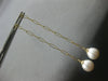 ESTATE LARGE AAA SOUTH SEA PEARL 14KT YELLOW GOLD 3D MULITI LINK LONG HANGING EARRINGS