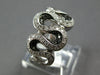 ESTATE WIDE .50CT WHITE & BLACK DIAMOND 14KT WHITE GOLD 3D MULTI WAVE FUN RING