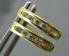 ESTATE .28CT ROUND DIAMOND 14K YELLOW GOLD 7 STONE CHANNEL HUGGIE EARRINGS 22502