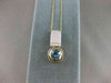 ESTATE 5CTW DIAMOND BLUE TOPAZ 14K WHITE YELLOW GOLD HANGING SLIDE PENDANT 21382