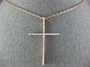 ESTATE LARGE .29CT DIAMOND 18KT ROSE GOLD 3D CLASSIC CROSS PENDANT