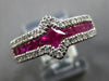 1.57CT DIAMOND & AAA RUBY 18KT WHITE GOLD 3D ROUND & PRINCESS DOUBLE V FUN RING
