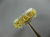 ESTATE 3.34CT WHITE & FANCY YELLOW DIAMOND 18K 2 TONE GOLD HALO ANNIVERSARY RING