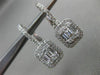 ESTATE LARGE .86CT DIAMOND 18KT WHITE GOLD 3D CLASSIC LEVERBACK HANGING EARRINGS