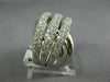 ESTATE LARGE 2.09CT DIAMOND 14K WHITE GOLD MULTI ROW CRISS CROSS FUN RING #18560