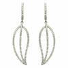 ESTATE .60CT DIAMOND 18K WHITE GOLD CLASSIC LEAF TEAR DROP LOVE HANGING EARRINGS