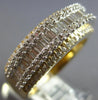 LARGE 1.25CT DIAMOND 14KT 2 TONE GOLD ROUND & BAGUETTE UNISEX ANNIVERSARY RING