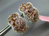 WIDE 4.90CT WHITE & MULTI COLOR DIAMOND 18KT WHITE & ROSE GOLD CLIP ON EARRINGS