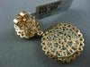 ESTATE LARGE 2.74CT DIAMOND 14KT ROSE GOLD 3D CLUSTER CIRCULAR HANGING EARRINGS