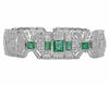 EXTRA LARGE 9.69CT DIAMOND & AAA EMERALD 18KT WHITE GOLD 5 STONE TENNIS BRACELET