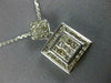 .56CT DIAMOND 14KT WHITE GOLD 3D ROUND & PRINCESS INVISIBLE SQUARE PENDANT #703