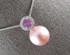 .53CT DIAMOND & AAA PINK SAPPHIRE & PINK SOUTH SEA PEARL 14KT WHITE GOLD PENDANT