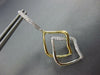 ESTATE .42CT DIAMOND 18KT 2 TONE GOLD 3D DOUBLE LEAF CLASSIC HANGING EARRINGS