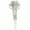 .70CT WHITE & FANCY YELLOW DIAMOND 18KT WHITE GOLD PEAR SHAPE & ROUND HALO RING
