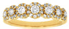 ESTATE .75CT DIAMOND 14KT YELLOW GOLD 3D MULTI FLOWER ANNIVERSARY RING