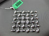 ESTATE EXTRA LARGE .96CT DIAMOND 18KT WHITE GOLD 3D CRISS CROSS SQUARE PENDANT