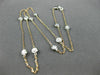 ESTATE 1.10CT DIAMOND 14KT WHITE & ROSE GOLD BY THE YARD NECKLACE 18" LONG 21743