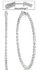 LARGE 2.25CT DIAMOND 14KT WHITE GOLD 3D CLASSIC INSIDE OUT HOOP HANGING EARRINGS