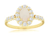.97CT DIAMOND & AAA OPAL 14KT YELLOW GOLD OVAL ROUND FLOWER FRIENDSHIP LOVE RING