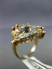 ANTIQUE 1.45CT DIAMOND & RUBY 14KT ROSE & WHITE GOLD FLOWER COCKTAIL RING #1968