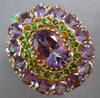 EXTRA LARGE 27.1CT AAA AMETHYST & AAA TSAVORITE 18K YELLOW GOLD OVAL FLOWER RING