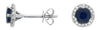 1.04CT DIAMOND & AAA SAPPHIRE 14K WHITE GOLD ROUND HALO CLASSIC MARTINI EARRINGS