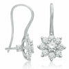 ESTATE 1.52CT DIAMOND 14KT WHITE GOLD CLASSIC FLOWER LEVERBACK HANGING EARRINGS