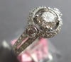 1.22CT DIAMOND 18K WHITE GOLD 3D SOLITAIRE HALO FILIGREE 3 STONE ENGAGEMENT RING