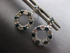 .85CT WHITE & BLUE DIAMOND 14KT WHITE GOLD CIRCLE OF LIFE FUN HANGING EARRINGS