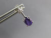 1.02CT DIAMOND & AAA AMETHYST 14K WHITE GOLD OVAL & ROUND ARROW HANGING EARRINGS