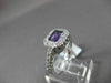 ANTIQUE 1.10CT DIAMOND & AAA AMETHYST 14KT WHITE GOLD HALO SOLITAIRE FUN RING