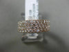 ESTATE 1.41CT DIAMOND 18K ROSE GOLD 3D 4 ROW PAVE SEMI ETERNITY ANNIVERSARY RING